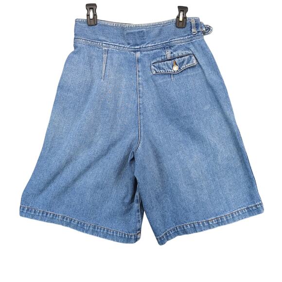 Vintage 90s State of the Art Women's 14 Jean Shorts High Rise Waist Buckle Belt - Picture 2 of 10